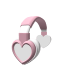 Pink Heart Headphones