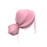 Pink Low Messy Bun With Bangs