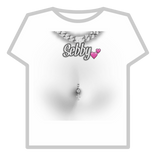 Pink Sebby Heart Chain W/ Belly Button Piercing