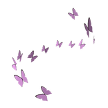 Pink Swirl of Blue Butterflies (Base)