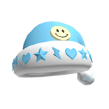 Preppy Smiley Santa Hat (blue)