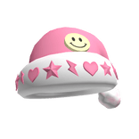 Preppy Smiley Santa Hat (pink)