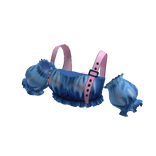 Puffed Ruffle Crop Top Blue