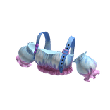 Puffed Ruffle Crop Top Light Blue 