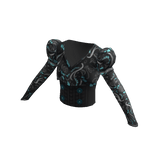 Puffed Sleeve Corset Top - Black & Teal