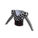 Puffed Sleeve Corset Top - Checkers