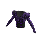 Puffed Sleeve Corset Top - Purple Vines