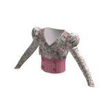 Puffed Sleeve Corset Top - White Floral