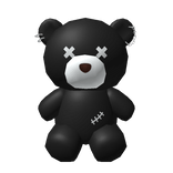Punk Back Teddy Bear Black White