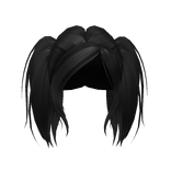 Punk Messy Pigtails in Black 