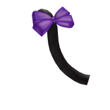 Purple Bowed Black Cat Tail