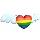 Rainbow Pride Heart Wings