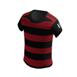 Red and black striped Football Jersey