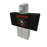 red and black worshipers shirt