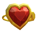 Red & Gold Heart Gem Hair Clip