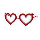 Red And White Heart Glasses