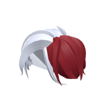 Red and White Messy Anime Side Part