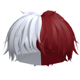 Red and White Messy Manga Hair