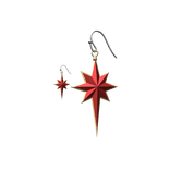 Red Christmas Star Earrings