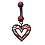 Red Diamond Heart Belly Ring