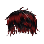 Red Emo Messy Raccoon Hair