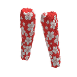 Red Floral Wool Leg Warmers