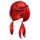 Red Loose Anime Pigtails