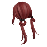 Red Low Pigtails w/ Buns