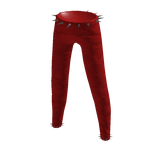 Red Punk Spiked Leather Pants