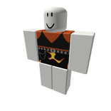 Red shirt w black shirt and skirt w flames