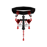 Red Skull Cross Necklace