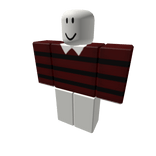 red sweater w/ black stripes