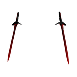 Red Void Floating Dual Swords - Cartoony Outline