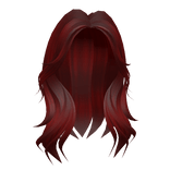 Red Y2K Layered Wolfcut