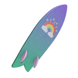 Retro Rainbow Surfboard