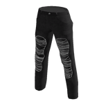 Ripped Denim Jeans (Black w/ White Rips)