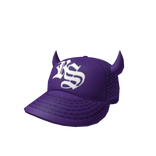 ROCKSTAR HORNS TRUCKER CAP --- PURPLE Y2K