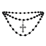 Rosary Cross Bead Necklace 3.0