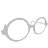 Rounded Cute Anime White Glasses 