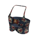 Ruched Halter Crop - Navy & Floral