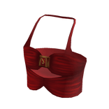 Ruched Halter Crop - Red