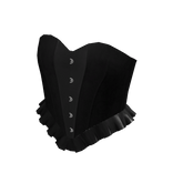 Ruffle Corset Top Black Leather