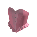 Ruffle Corset Top Pink Leather