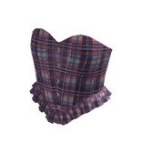 Ruffle Corset Top Pink Purple Plaid