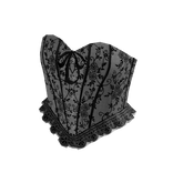 Ruffle Lace Corset Top White Black