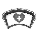 Ruffled Black Nurse Hat