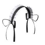 Ruffled Lace Headband (Black) w/ Black Sidebows 