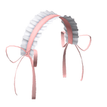 Ruffled Lace Headband (Pink) w/ Pink Sidebows 