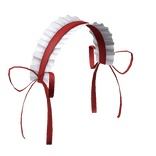 Ruffled Lace Headband (Red) w/ Sidebows 