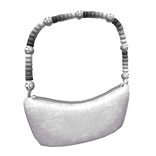 Sad Beaded White Shoulder Bag